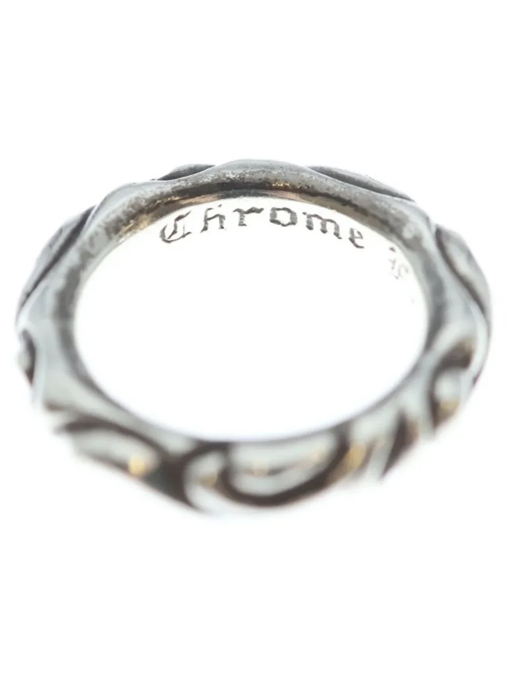Chrome Hearts Scrl Band Scroll Ring Silver